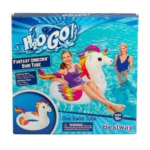 NEW H20go! Inflatable Fantasy Unicorn Rainbow Inflatable Swim Ring